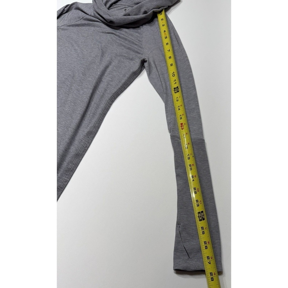 Athleta Gray Hooded Tunic Top Cowl Neck Thumbhole Long Sleeve XS Heathered Gray - Picture 6 of 6
